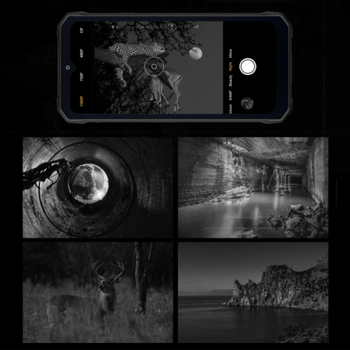  Téléphone robuste HOTWAV W11, 6 Go + 256 Go, vision nocturne, 20 800 mAh, 6,6 pouces Android 13 MT8788 Octa Core, réseau : 4G, OTG (noir cosmique) SH601B981-026